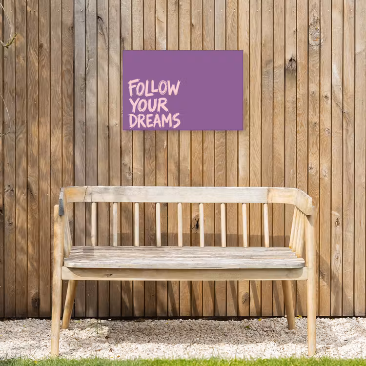 Buiten canvas - Follow your dreams - Paars - Penseeltextuur — 3