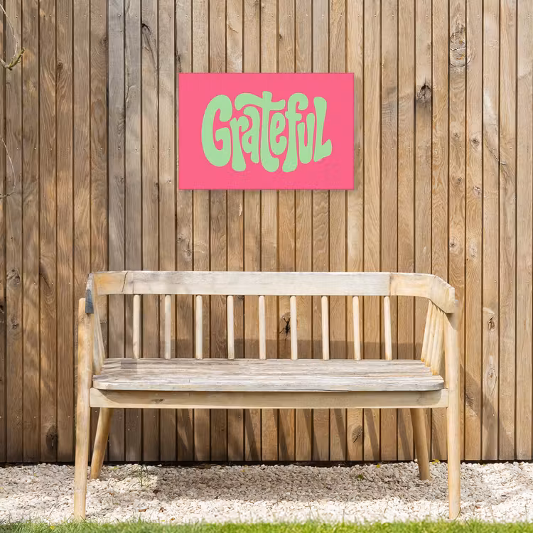 Buiten canvas - Grateful - Groen - Grafisch - Vloeiend — 3