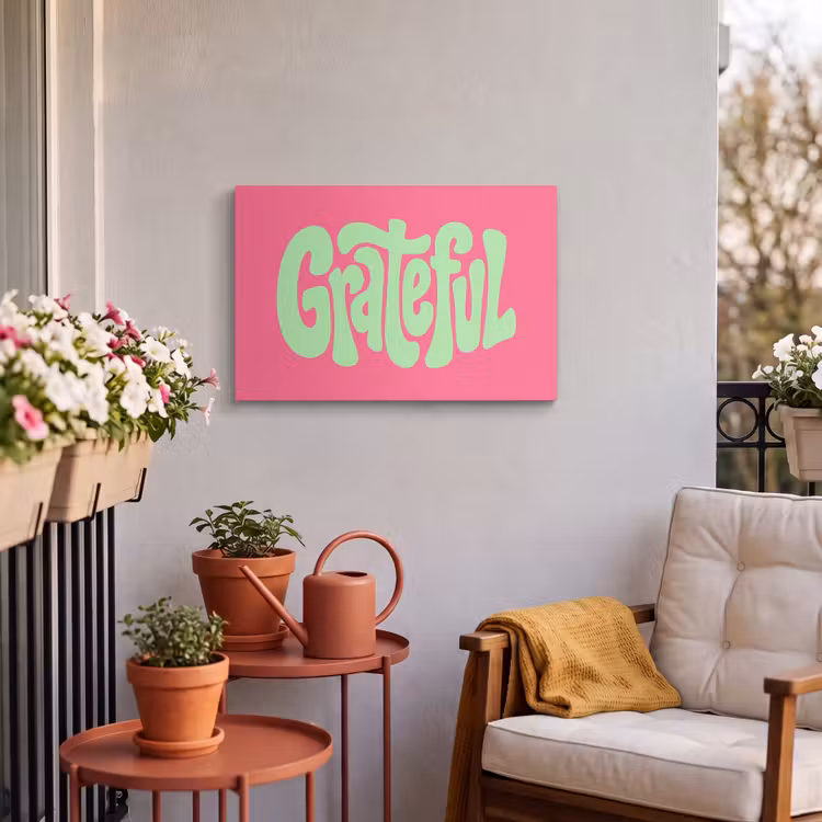 Buiten canvas - Grateful - Groen - Grafisch - Vloeiend — 4