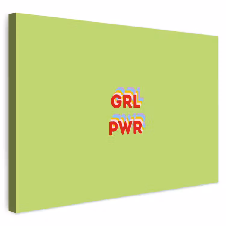 Buiten canvas - Grl pwr - Groen - Rood - 3D — 1