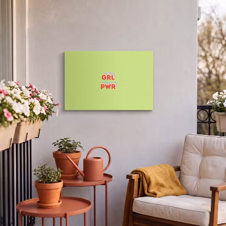 Buiten canvas - Grl pwr - Groen - Rood - 3D — 4