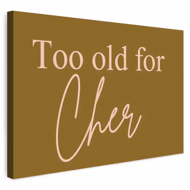 Buiten canvas - Groen - Too old for cher - Roze — 1
