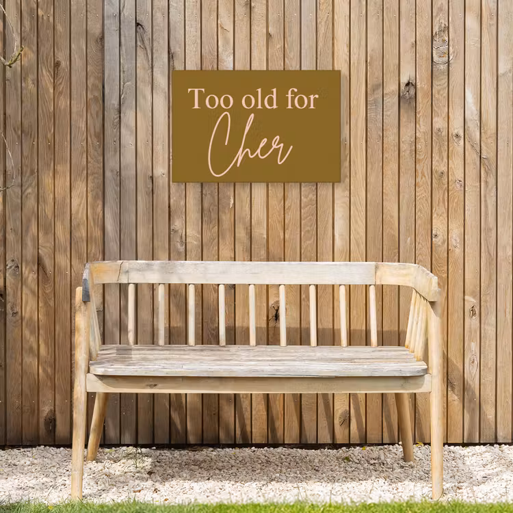 Buiten canvas - Groen - Too old for cher - Roze — 3