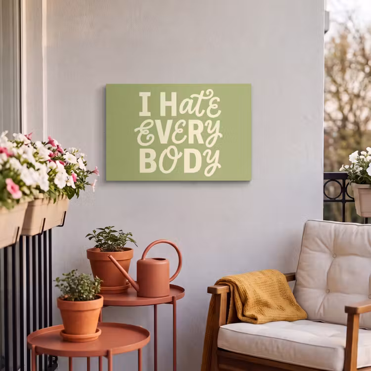 Buiten canvas - I hate everybody - Groen - Retro — 4