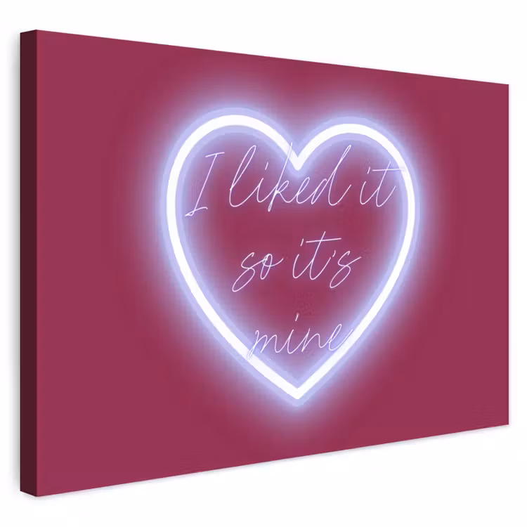 Buiten canvas - I liked it so it's mine - Neon hart - Roze — 1