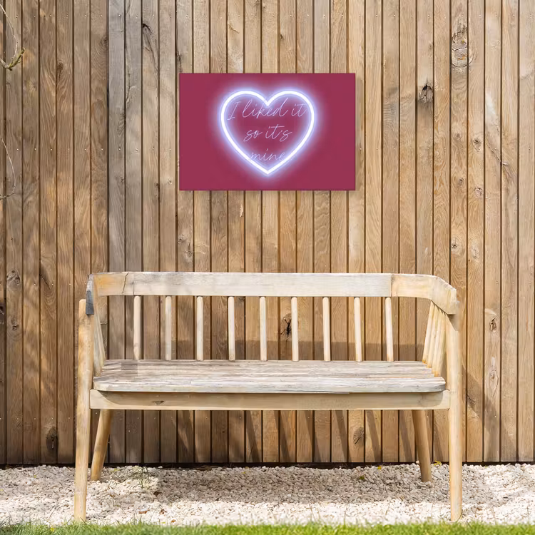 Buiten canvas - I liked it so it's mine - Neon hart - Roze — 3