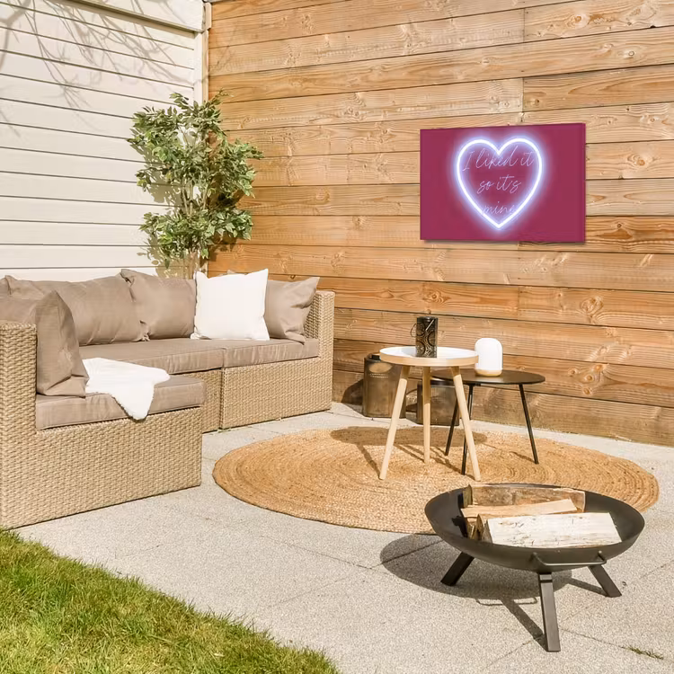 Buiten canvas - I liked it so it's mine - Neon hart - Roze — 5