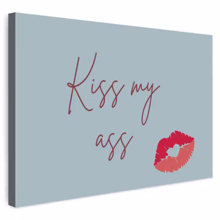 Buiten canvas - Kiss my ass - Lip - Blauw — 1