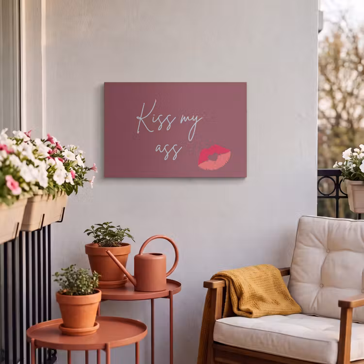 Buiten canvas - Kiss my ass - Lip - Bordeaux — 4