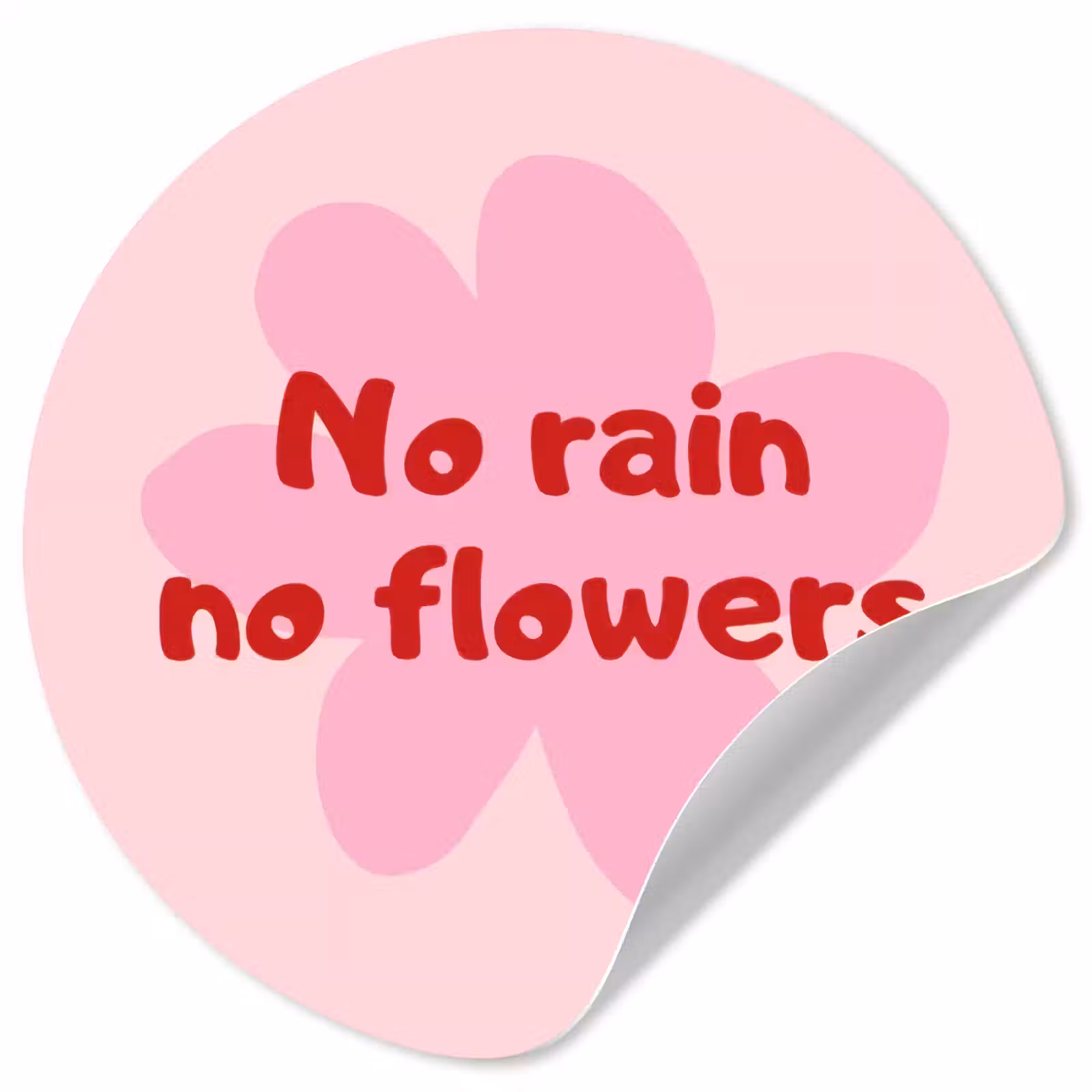 Behangcirkel - No rain no flowers - Bloem - Roze — 1