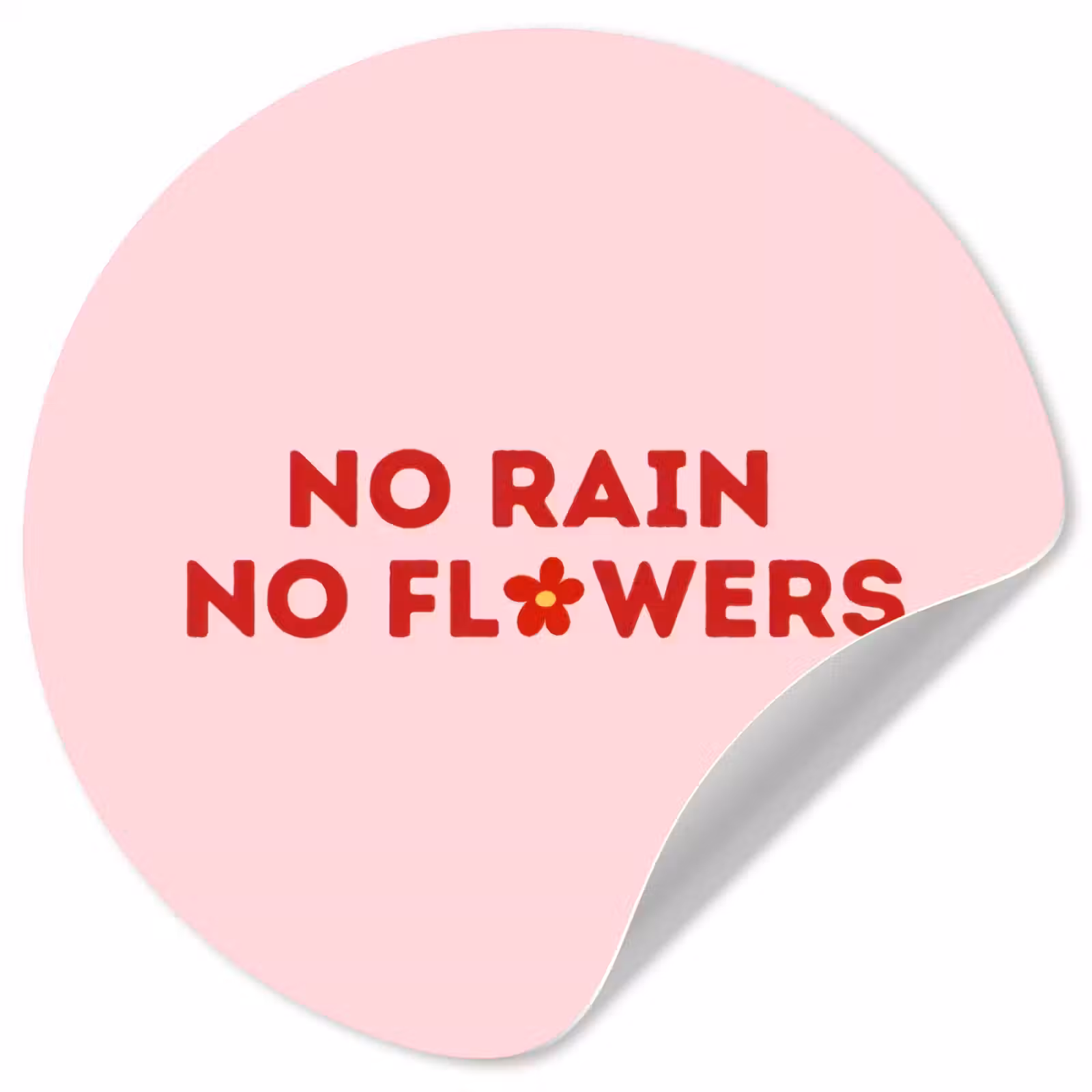Behangcirkel - No rain no flowers - Minimalistisch - Roze - Bloem — 1