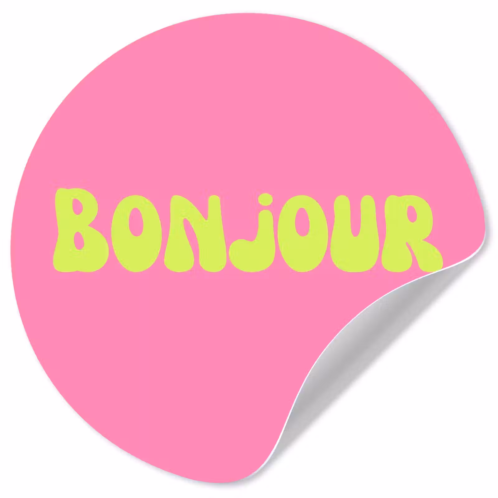 Behangcirkel - Roze - Groene bonjour - Organisch — 1