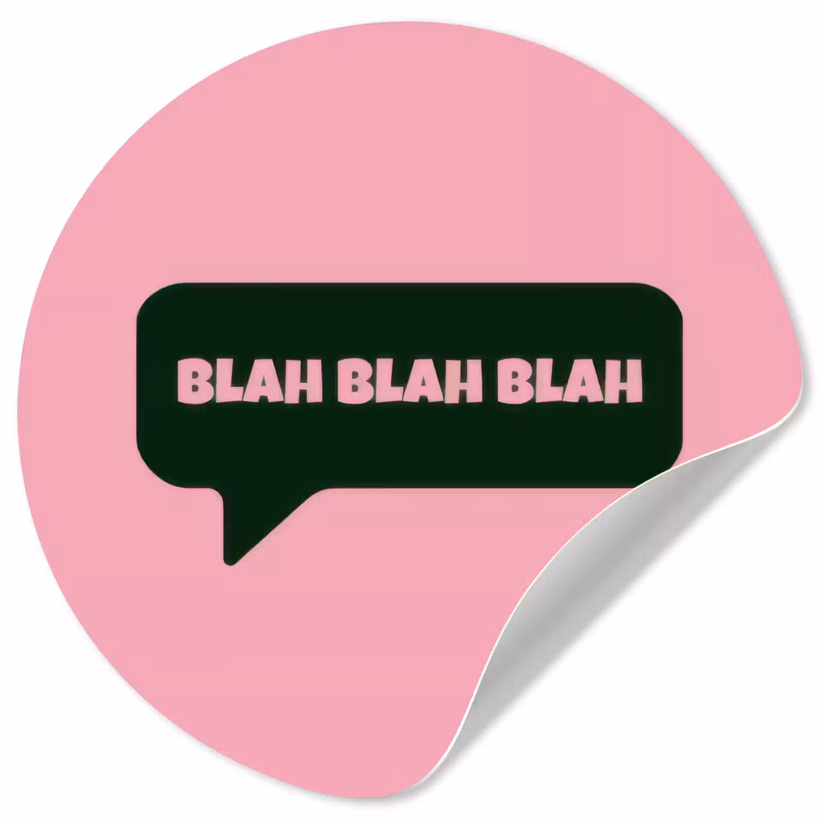 Behangcirkel - Roze - Tekstwolk - Groen - BLAH BLAH BLAH — 1