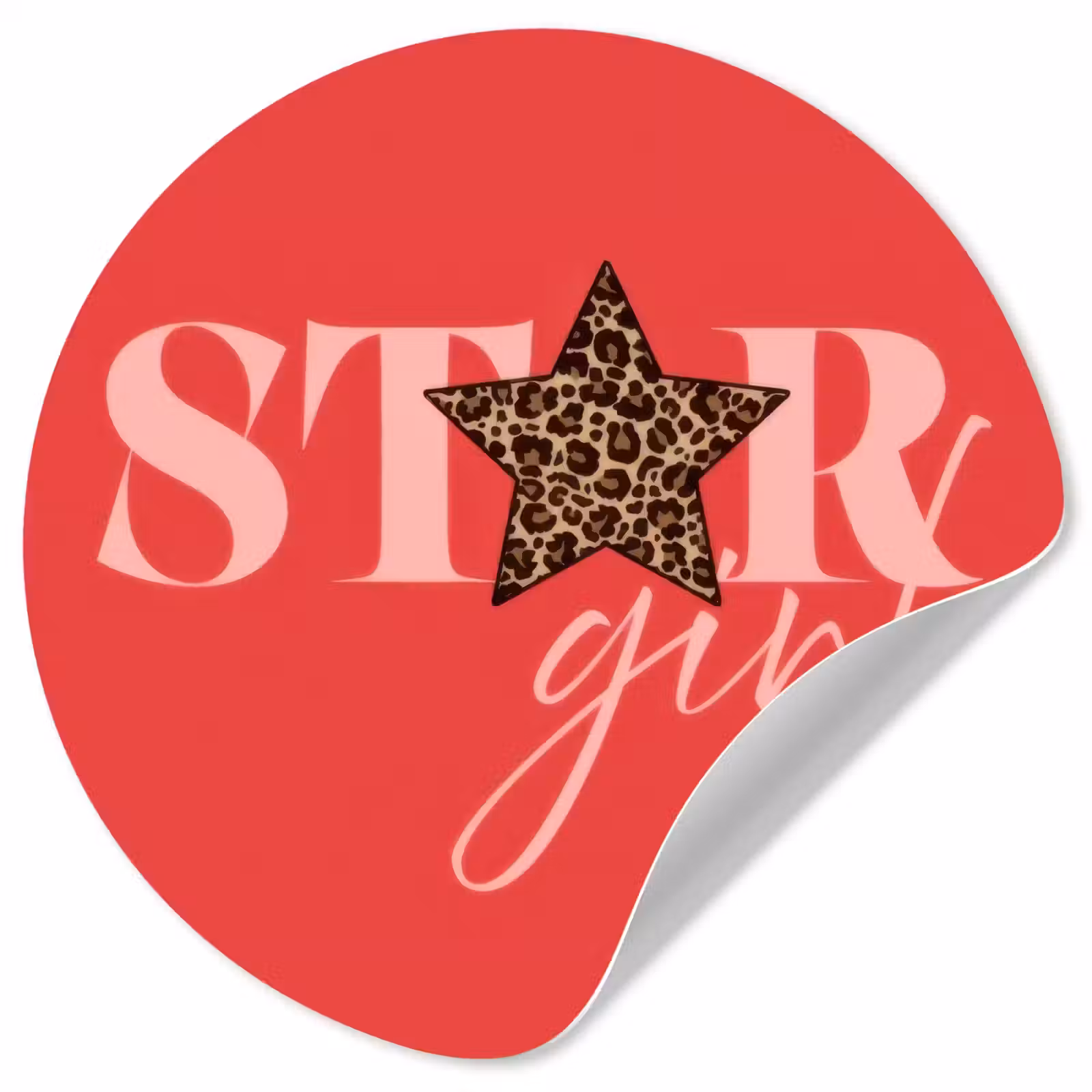 Behangcirkel - Star girl - Rood - Panter - Ster — 1