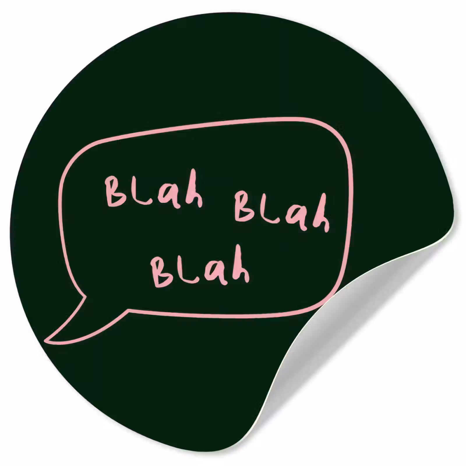 Behangcirkel - Tekstwolkje - Donkergroen - BLAH BLAH BLAH — 1