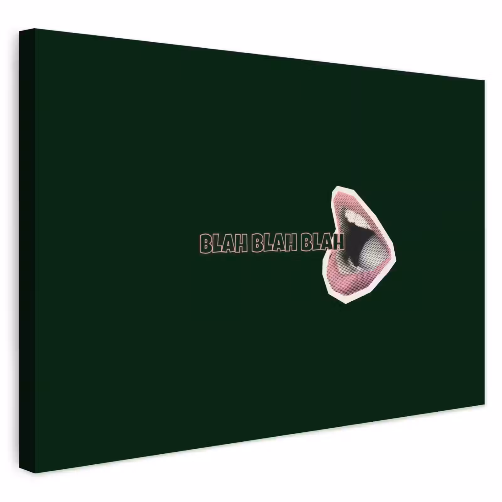 Buiten canvas - BLAH BLAH BLAH - Mond - Groen — 1