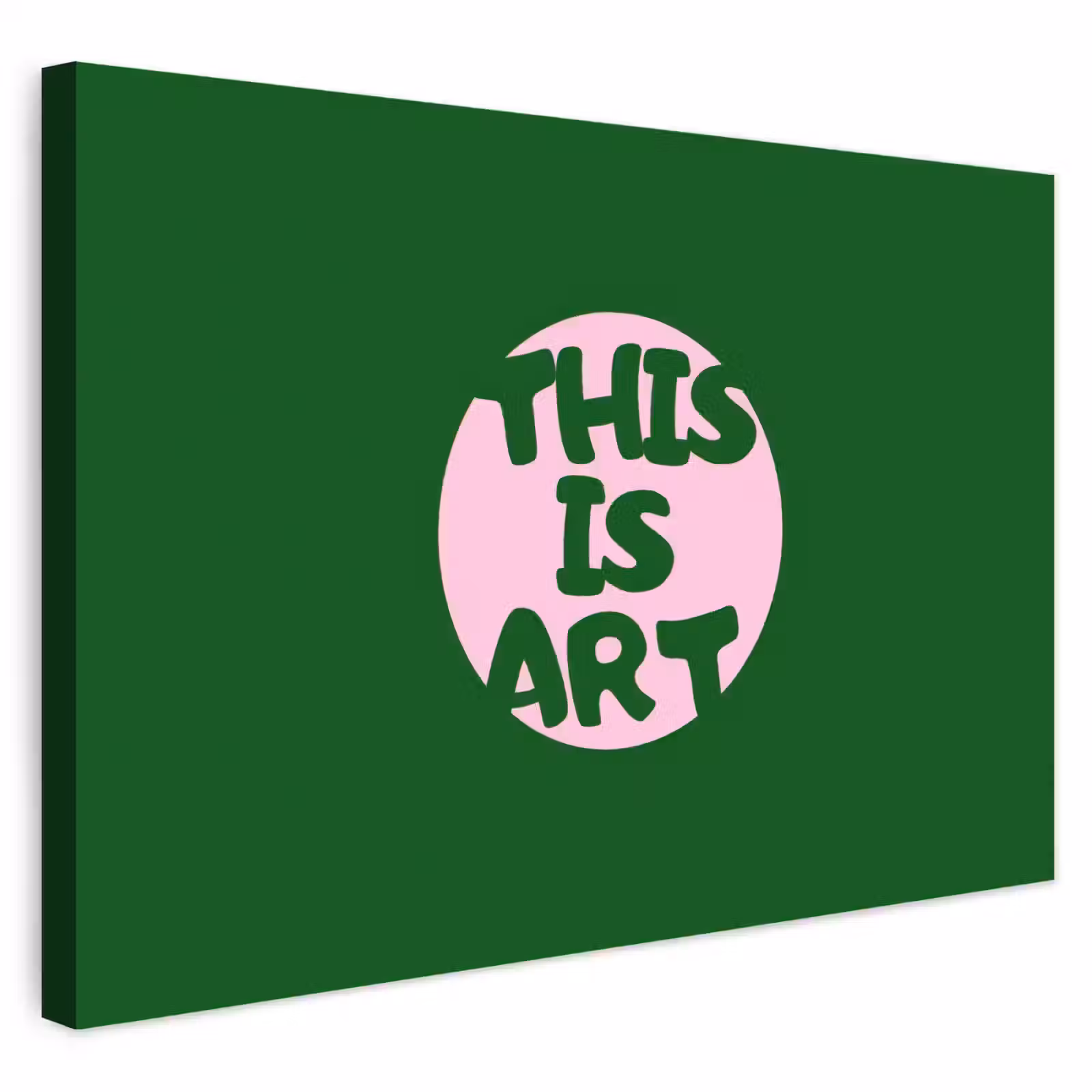 Buiten canvas - Cirkel - Roze - Tekst - Art — 1