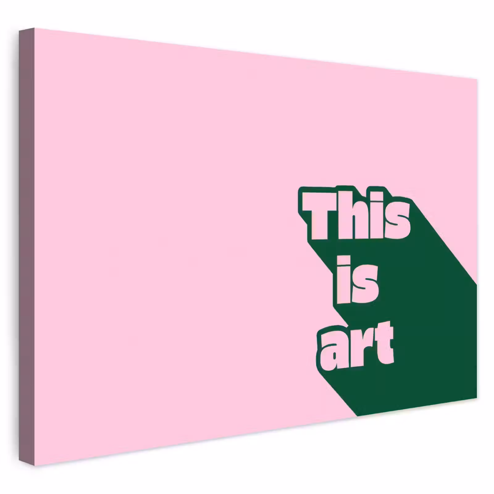 Buiten canvas - Groen - Teskt - This is art - Roze — 1