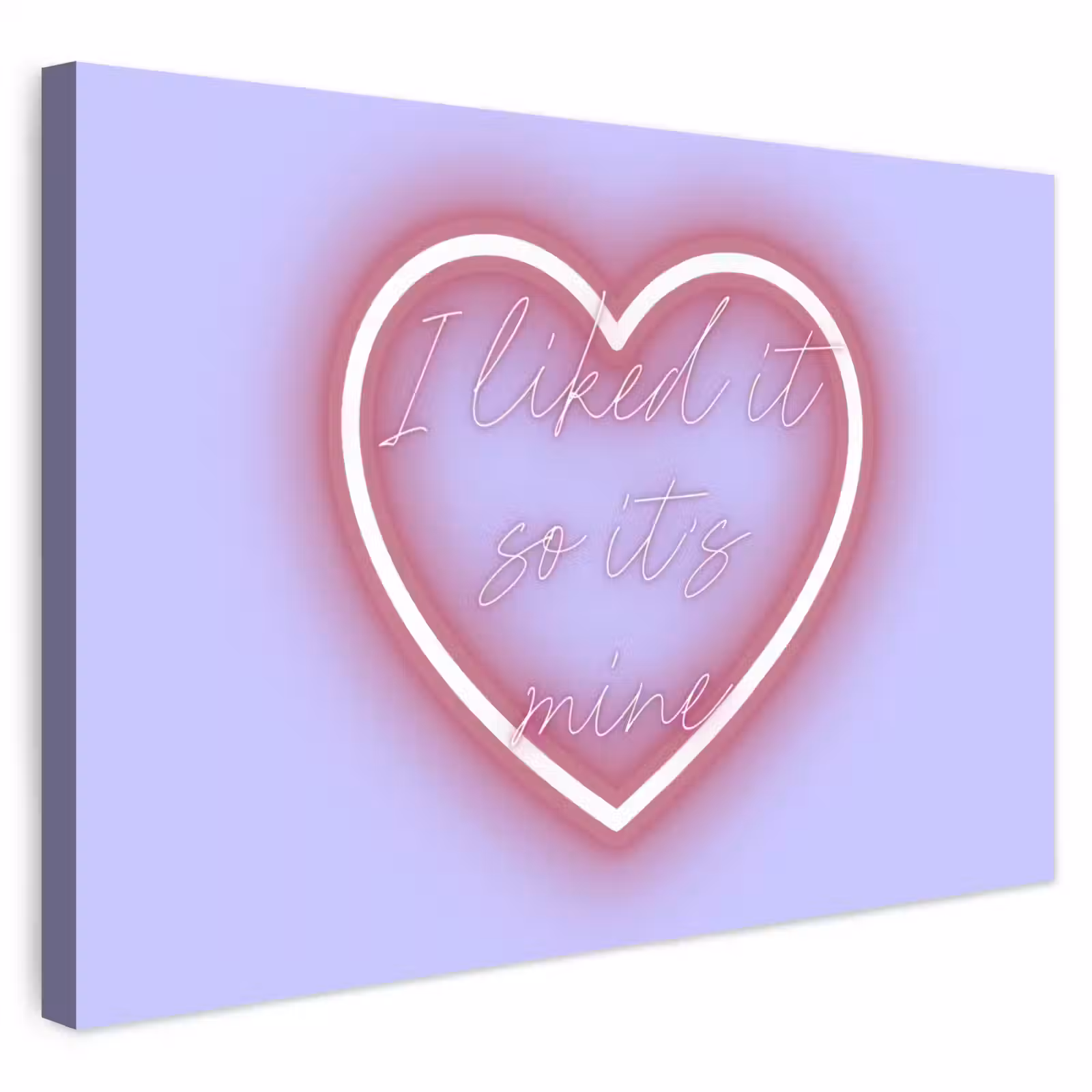 Buiten canvas - I liked it so it's mine - Neon hart - Paars — 1