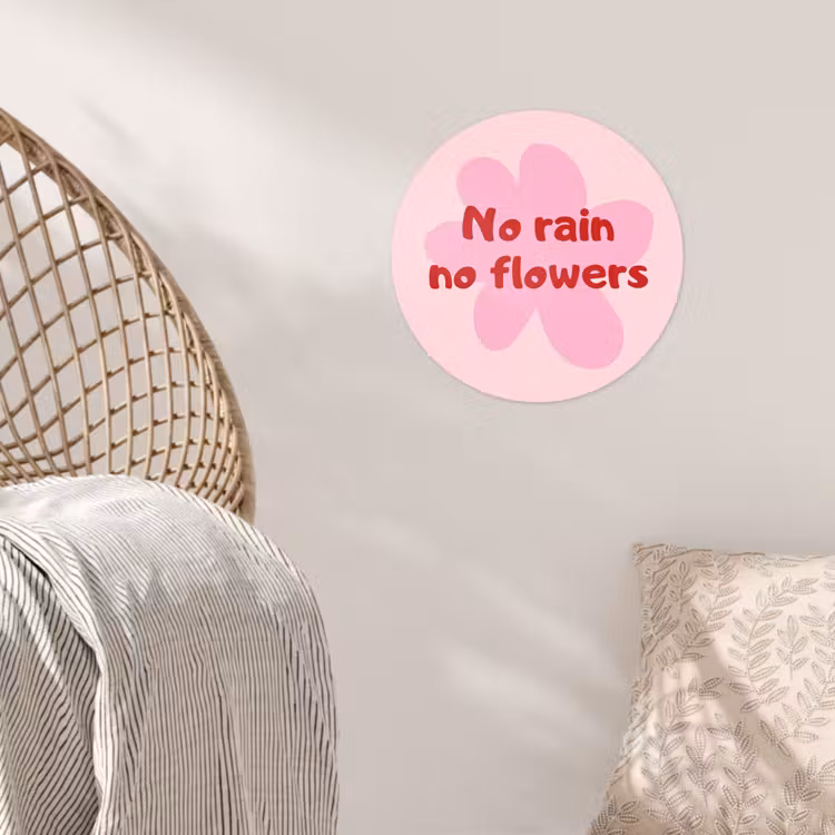 Behangcirkel - No rain no flowers - Bloem - Roze — 5