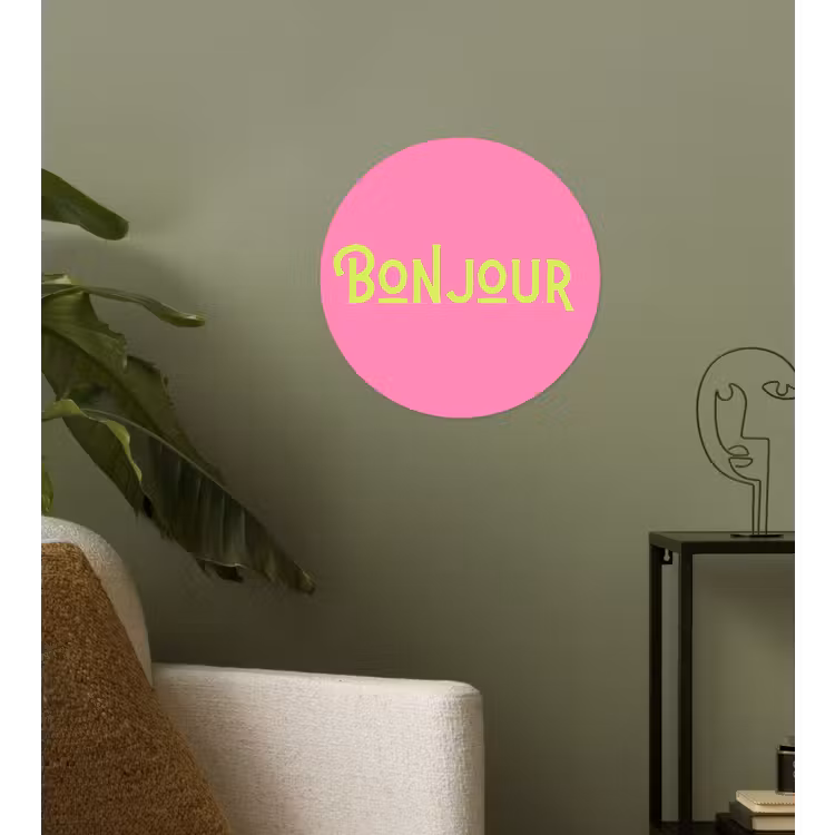 Behangcirkel - Roze - Groene Bonjour - art-deco — 3