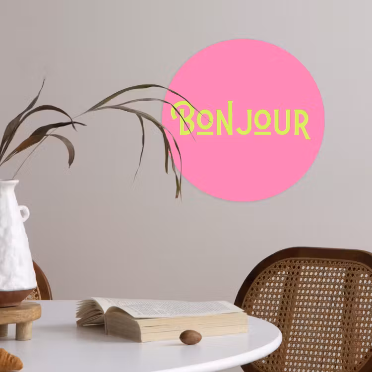 Behangcirkel - Roze - Groene Bonjour - art-deco — 4
