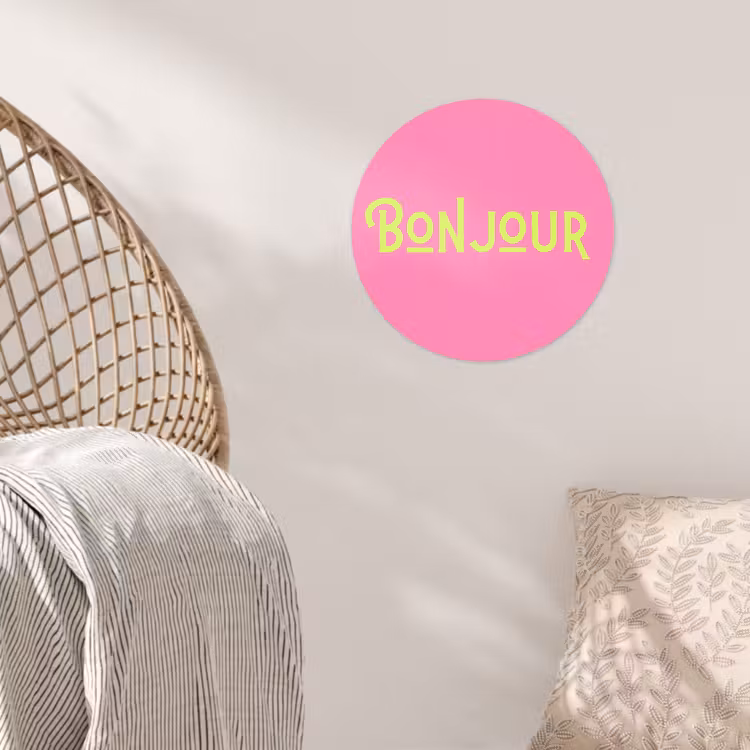 Behangcirkel - Roze - Groene Bonjour - art-deco — 5