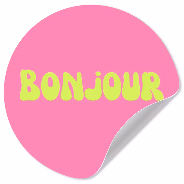 Behangcirkel - Roze - Groene bonjour - Organisch — 1