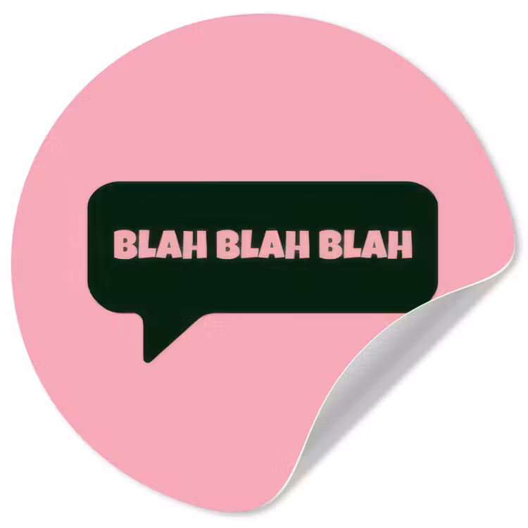 Behangcirkel - Roze - Tekstwolk - Groen - BLAH BLAH BLAH — 1