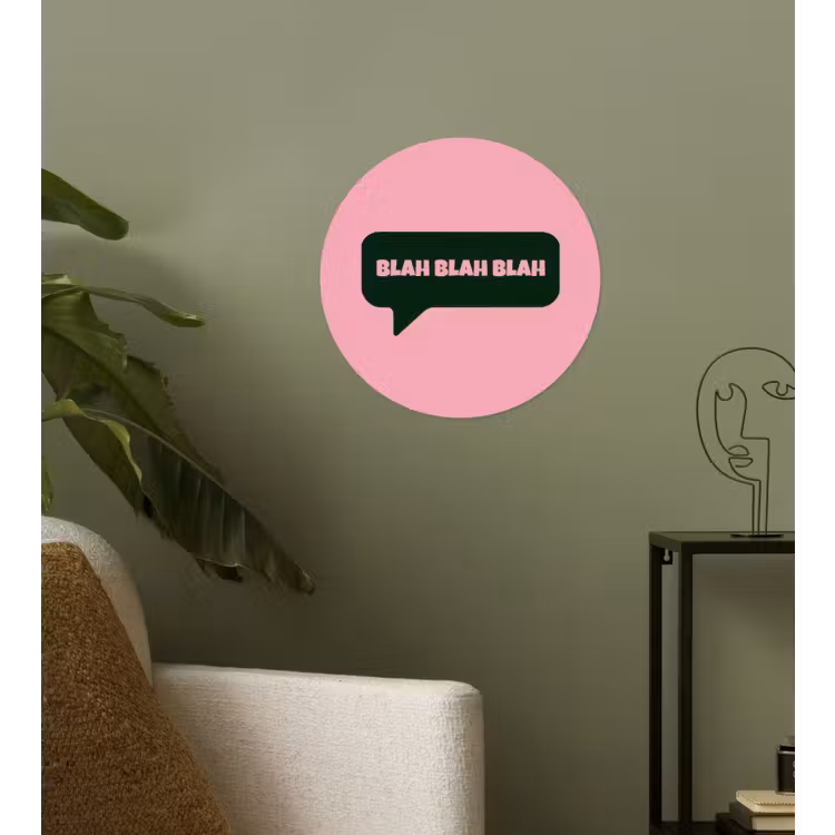 Behangcirkel - Roze - Tekstwolk - Groen - BLAH BLAH BLAH — 3