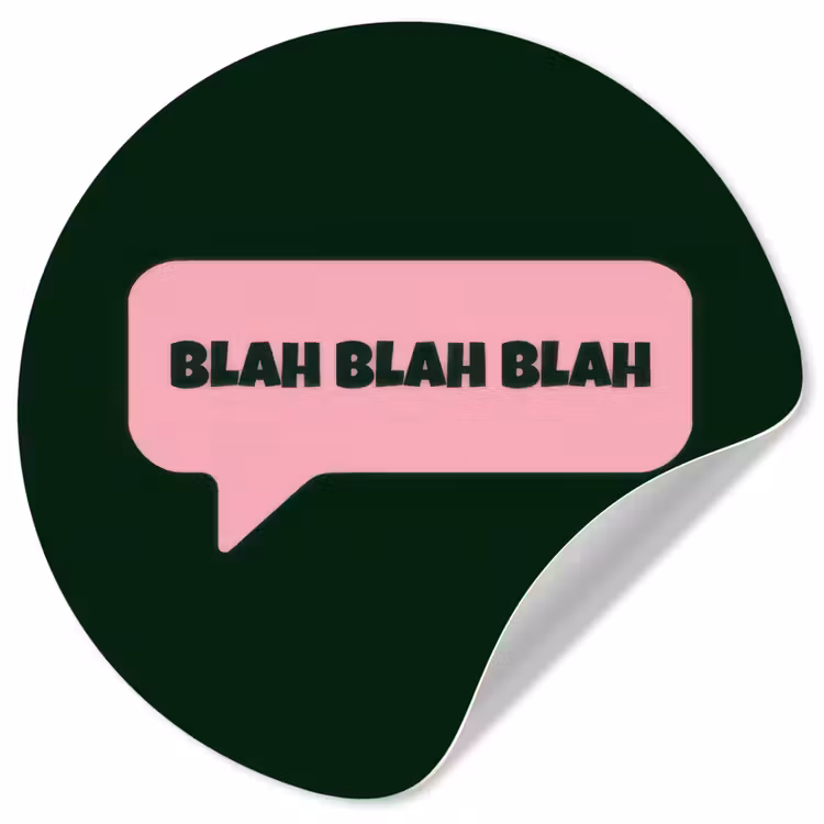 Behangcirkel - Tekstwolk - BLAH BLAH BLAH - Roze — 1