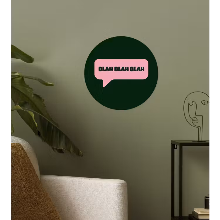Behangcirkel - Tekstwolk - BLAH BLAH BLAH - Roze — 3
