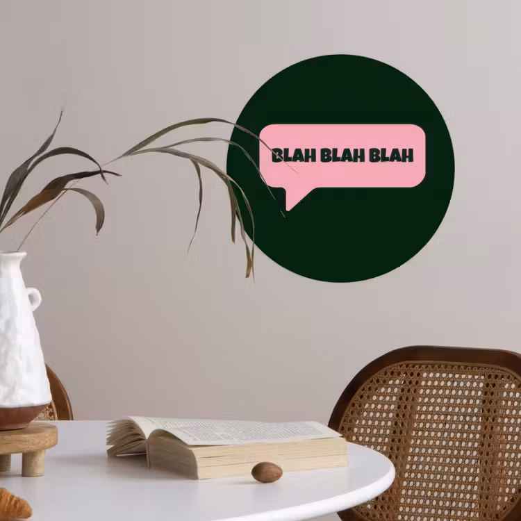 Behangcirkel - Tekstwolk - BLAH BLAH BLAH - Roze — 4