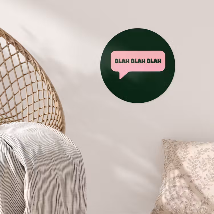 Behangcirkel - Tekstwolk - BLAH BLAH BLAH - Roze — 5