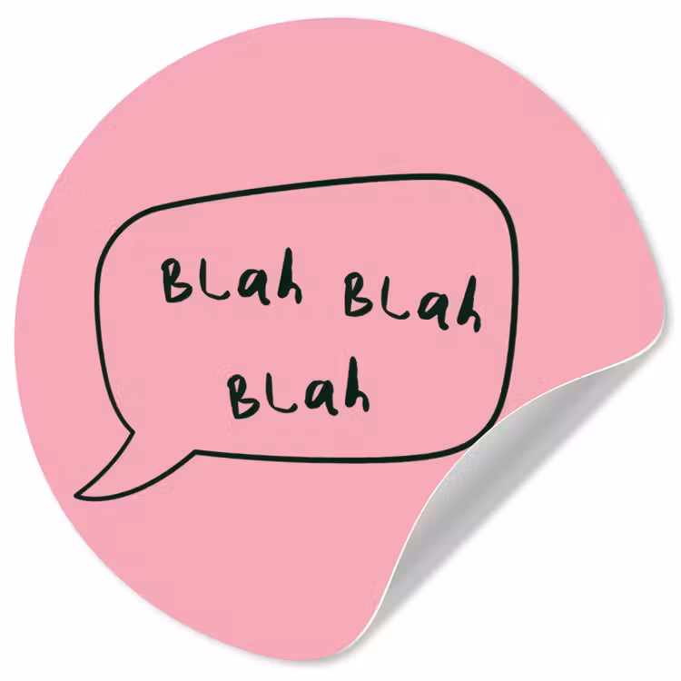 Behangcirkel - Tekstwolkje - BLAH BLAH BLAH - Roze — 1