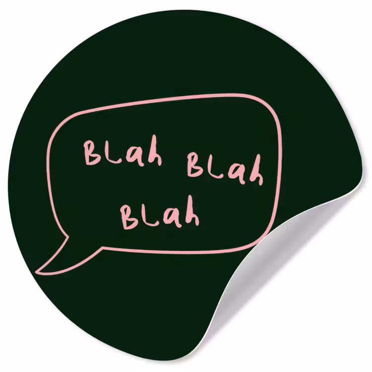 Behangcirkel - Tekstwolkje - Donkergroen - BLAH BLAH BLAH — 1