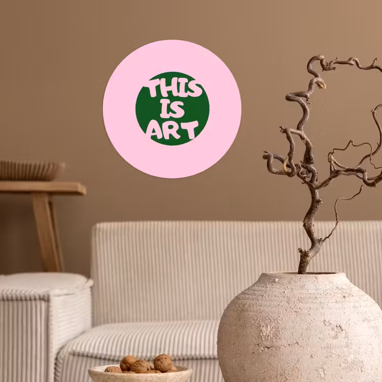 Behangcirkel - This is art - Tekst - Cirkel - Groen — 2
