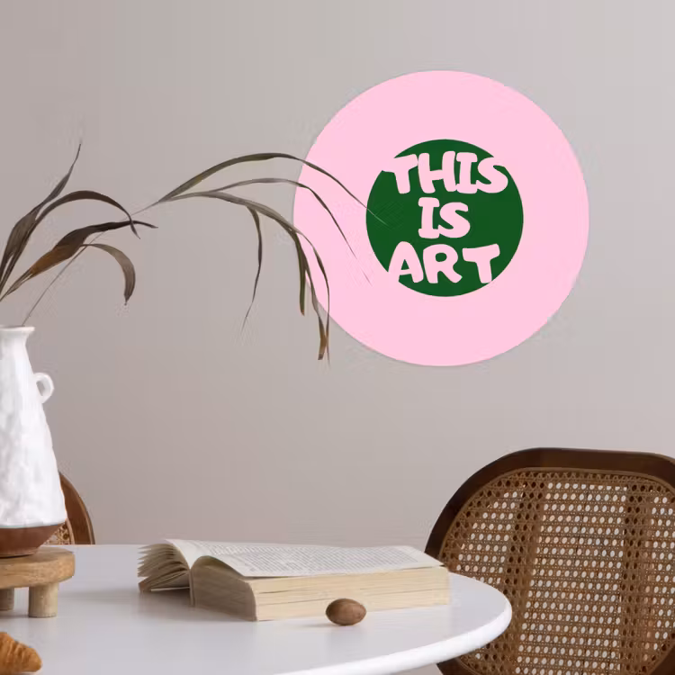 Behangcirkel - This is art - Tekst - Cirkel - Groen — 4