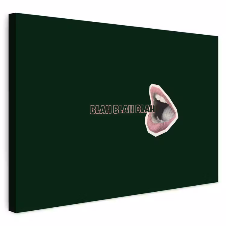 Buiten canvas - BLAH BLAH BLAH - Mond - Groen — 1
