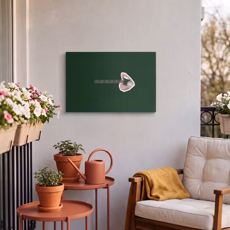 Buiten canvas - BLAH BLAH BLAH - Mond - Groen — 4