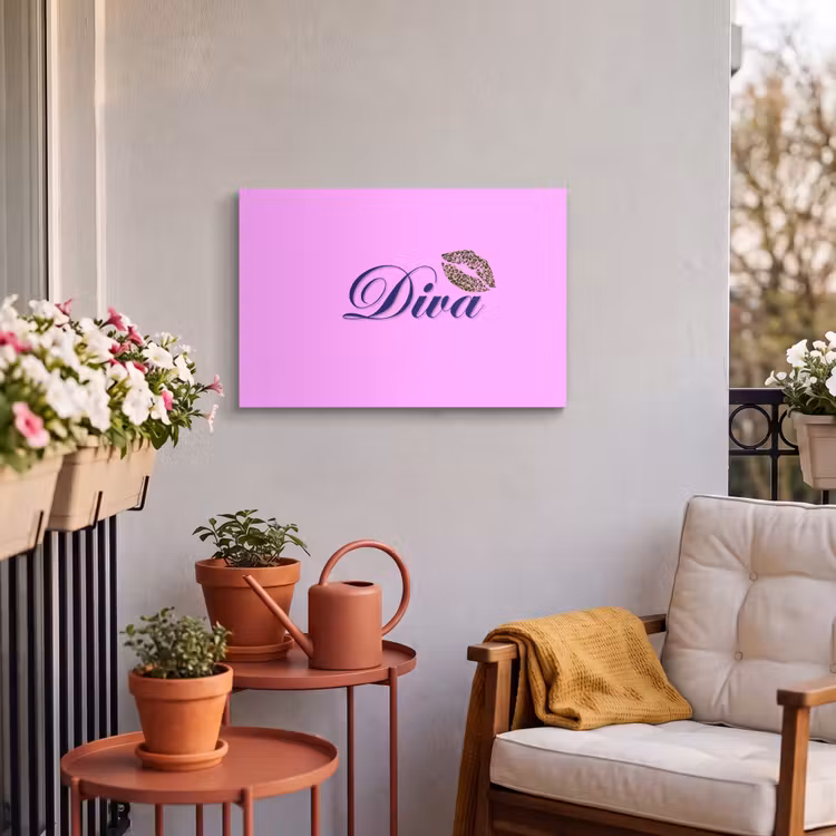 Buiten canvas - Diva - Lip - Panterprint - Roze — 4