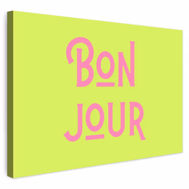 Buiten canvas - Groen - Roze bonjour - art-deco — 1