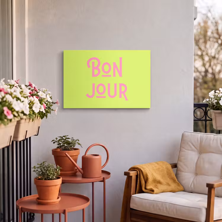 Buiten canvas - Groen - Roze bonjour - art-deco — 4