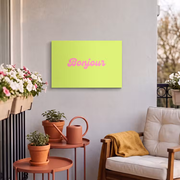 Buiten canvas - Groen - Roze bonjour - Retro — 4