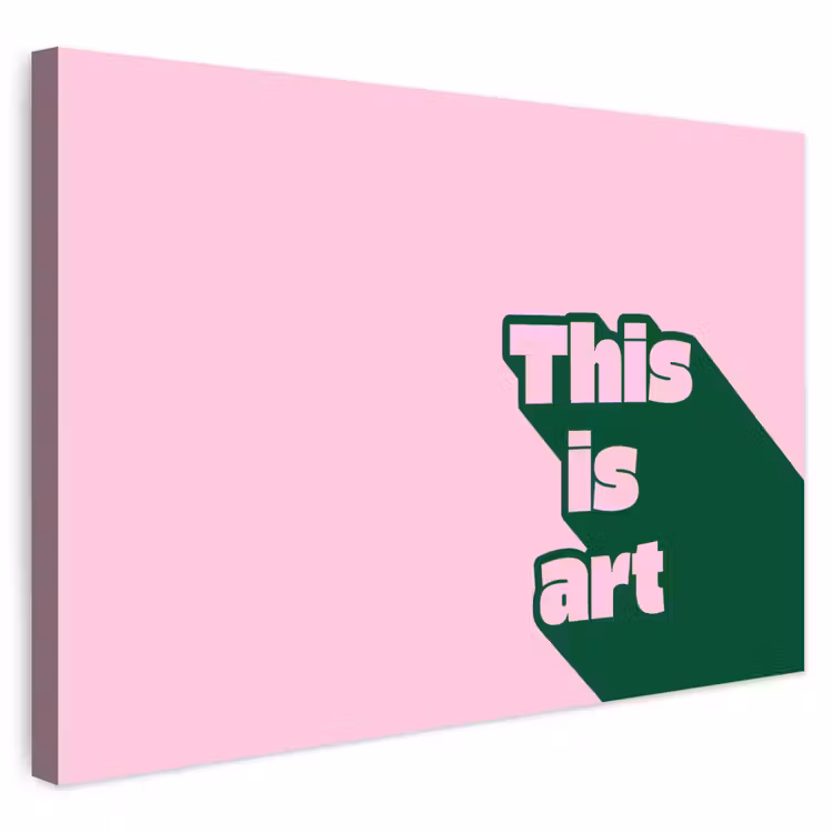 Buiten canvas - Groen - Teskt - This is art - Roze — 1