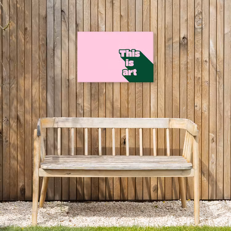 Buiten canvas - Groen - Teskt - This is art - Roze — 3