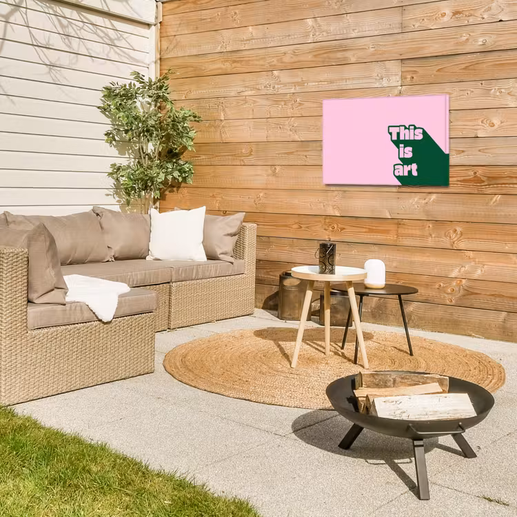 Buiten canvas - Groen - Teskt - This is art - Roze — 5