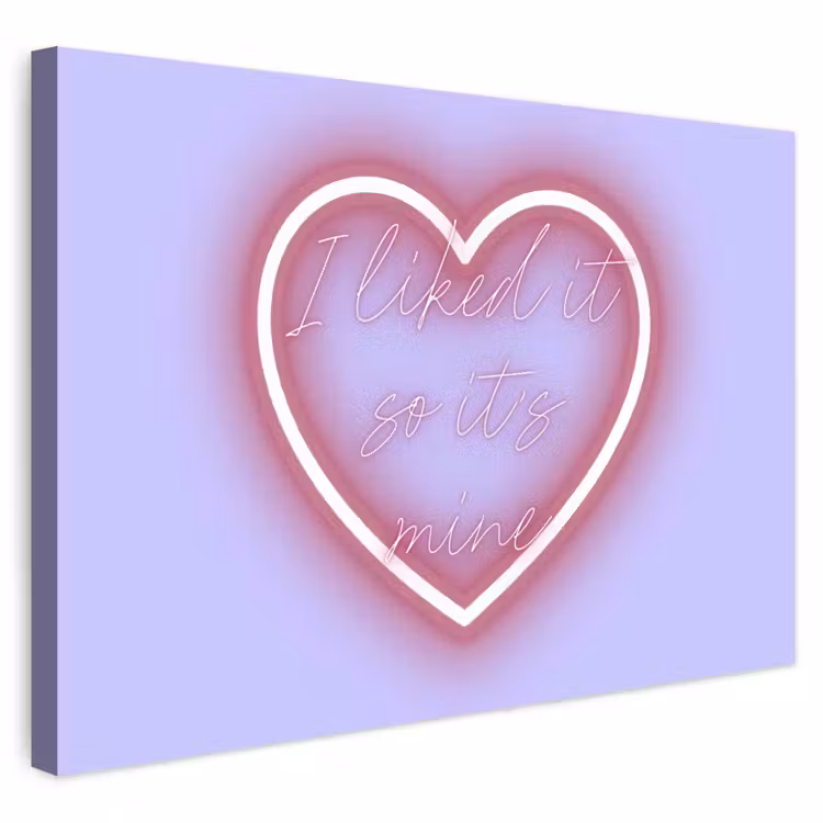 Buiten canvas - I liked it so it's mine - Neon hart - Paars — 1
