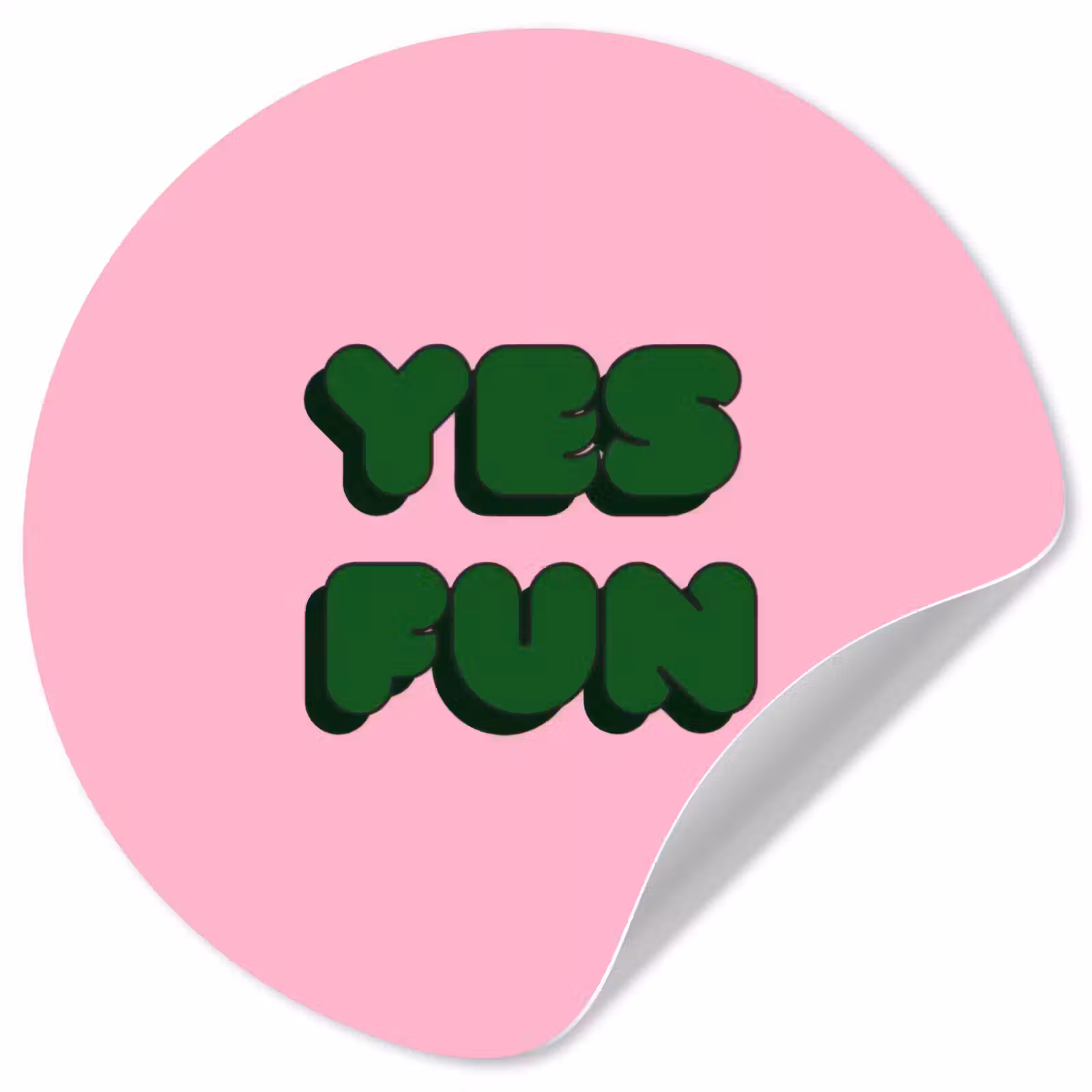 Behangcirkel - Yes fun - Groen - Roze — 1