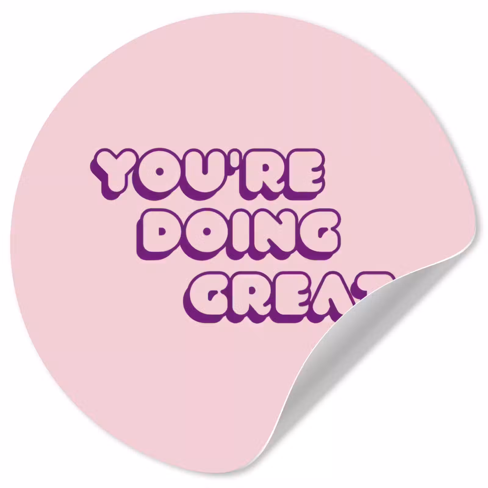 Behangcirkel - You're doing great - Roze - Bubble letters — 1